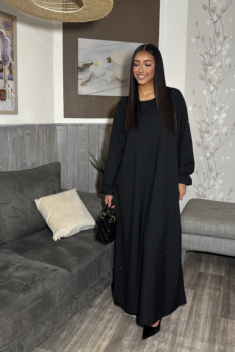 Abaya QATAR Noir Profond