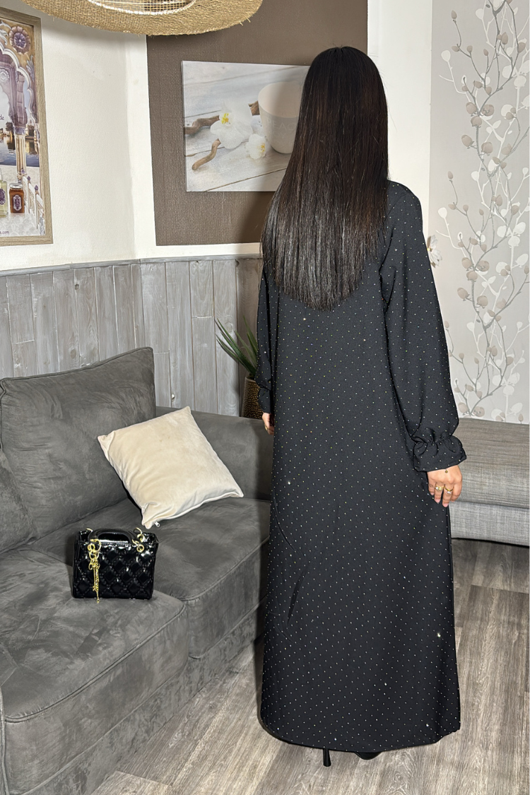 Abaya QATAR Noir Profond